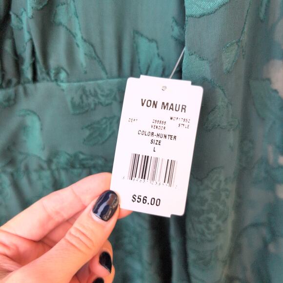 Crystal Doll NWT Babydoll Sheer Paisley Burnout Fit & Flare Dress Women's Large - Picture 2 of 9